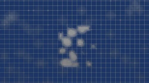 Abstract Blueprint Grid with Digital Data Overlay - Futuristic Technology Видео 334587896