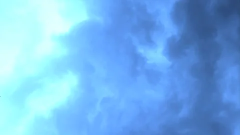 Abstract Bluish Cloudy Sky with Sound of Thunder Stock Footage 303210990
