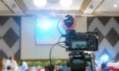 Abstract blur camera show side viewfinder image catch motion in an intervie.. Stock Photos