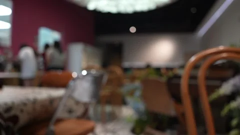Abstract blur defocus buffet restaurant interior background Stock Footage 344514529