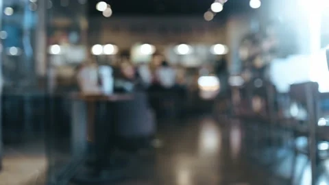 Abstract blur defocus coffee shop cafe and restaurant interior background Stock Footage 195096174