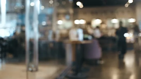 Abstract blur defocus coffee shop cafe and restaurant interior background Stock Footage 195096196