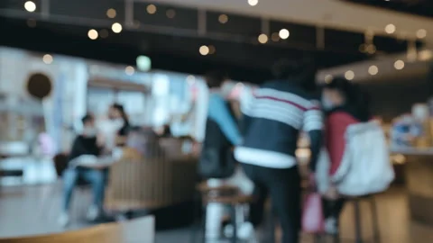 Abstract blur defocus coffee shop cafe and restaurant interior background Stock Footage 195098641