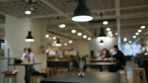 Abstract blur defocus coffee shop cafe and restaurant interior background Stock Footage 221880372