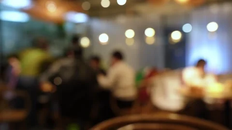 Abstract blur defocus restaurant interior background Stock Footage 309595521