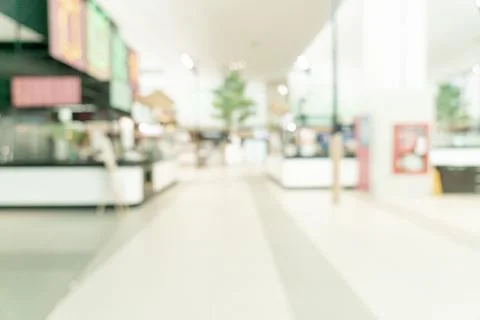 Abstract blur food court in shopping mall Stock Photos