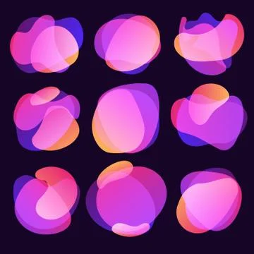 Abstract blur free form shapes color gradient iridescent colors effect soft t Stock Illustration