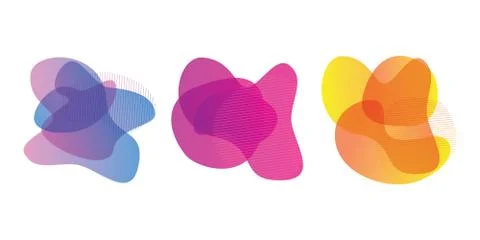 Abstract blur free liquid form shapes color gradient. Fluid organic colorful Stock Illustration