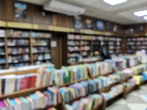 Abstract blur front book store defocused for background usage. Fotos Stock