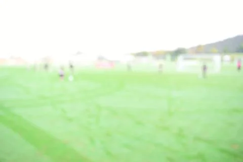 Abstract blur green grass in springtime, compettition season Foto stock