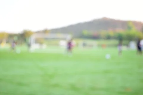 Abstract blur green grass in springtime, compettition season Stock Photos