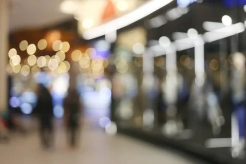 Abstract blur interior background or defocused shopping mall of department st Stock Photos