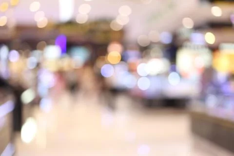 Abstract blur interior background or defocused shopping mall of department st Stock Photos