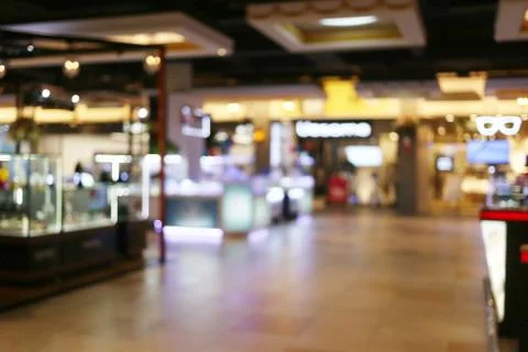 Abstract blur interior background or defocused shopping mall of department st Stock Photos
