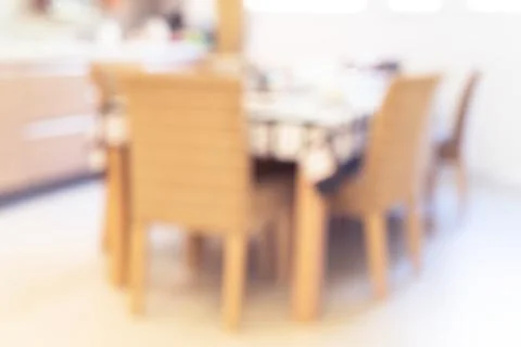 Abstract blur kitchen room interior background. Blurred modern house with k.. Stock Photos