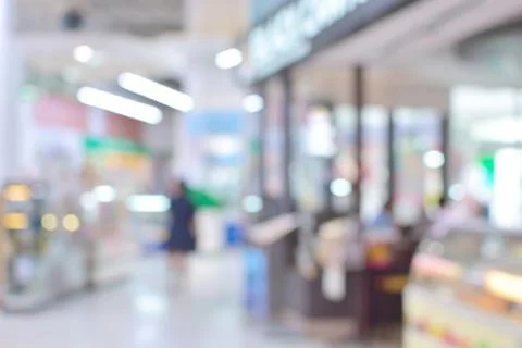 Abstract Blur or Defocus Background of Shopping Plaza Stock Photos