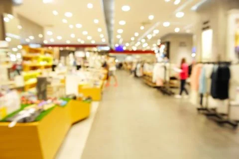 Abstract Blur or Defocus Background of People shopping in Community Mall Stock Photos