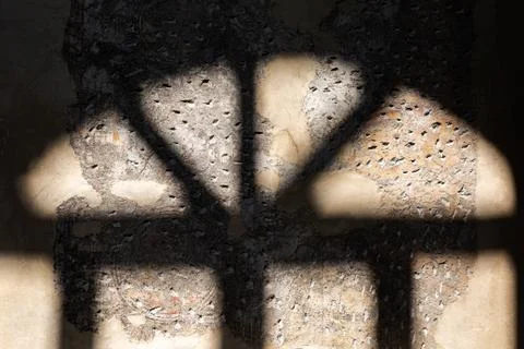 Abstract blur of shadows window on on wall background Stock Photos