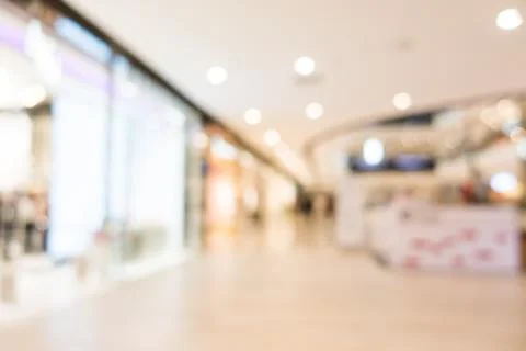 Abstract blur shopping mall interior Stock Photos