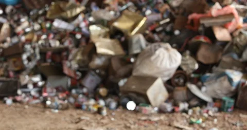 Abstract blur Waste plastic bottle compactor for recycling Stock Footage 118238739