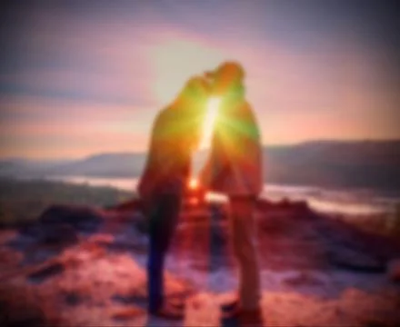 Abstract Blurred and soft photo of the lover on the hilltop Stock-Fotos