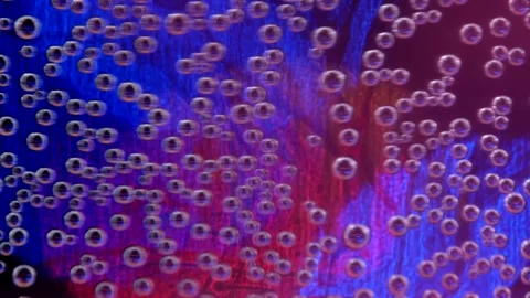 Abstract blurred background with bubbles and multi-colored flashing Stock Footage 218317088