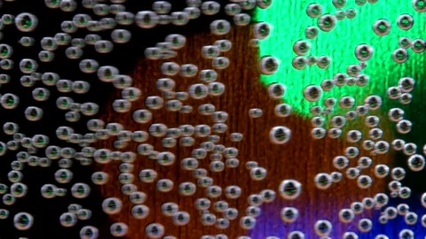Abstract blurred background with bubbles and multi-colored flashing highlights Stock Footage 218317219