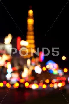 Abstract blurred background of eiffel tower on las vegas strip Stock Photos