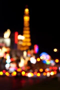 Abstract blurred background of eiffel tower on las vegas strip Stock Photos