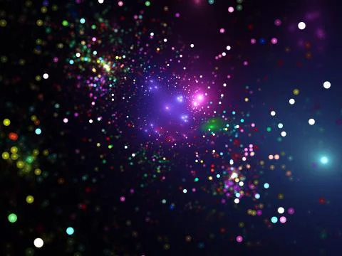 Abstract blurred background with glowing dots - digitally generated image Stock Illustration