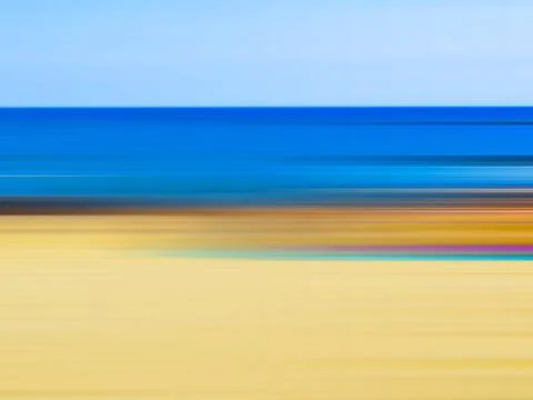 Abstract blurred background with sandy shore and blue calm sea Stock Illustration