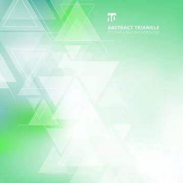Abstract blurred background with triangles pattern element green and blue col Stock Illustration