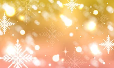 Abstract blurred background with winter design, stars, glowing elements and s Stock Illustration