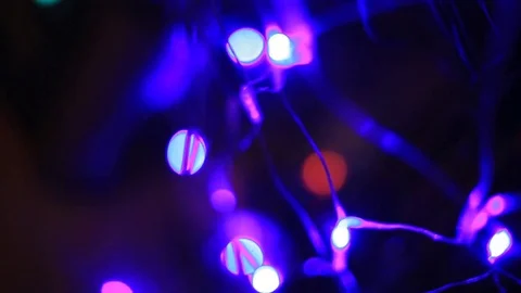 Abstract blurred of blue and silver glittering shine bulbs lights background Video stock 81385936