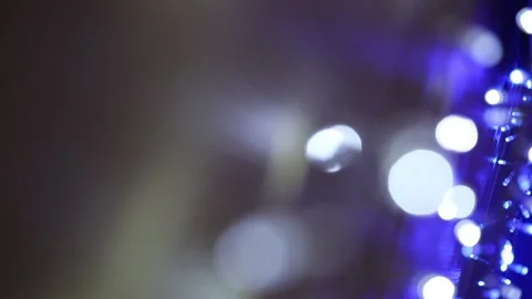 Abstract blurred of blue and silver glittering shine bulbs lights background Stock Footage 150009027