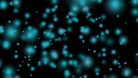 Abstract blurred blue glowing light dots creating a soft bokeh effect on a d Stock Footage 323108511