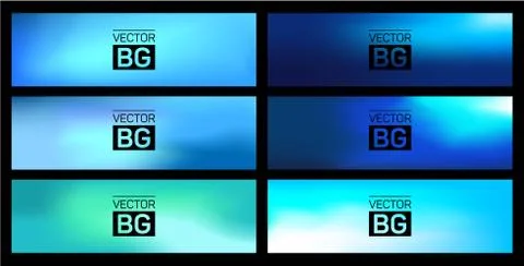 Abstract Blurred Blue Lights Set Background Stock Illustration