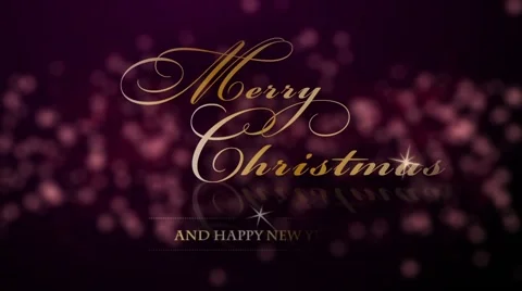 Abstract blurred bokeh background and Merry Christmas and Happy New Year Stock Footage 56962561