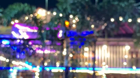 Abstract blurred bokeh background of night party lights with colorful outdo.. Stock Footage 340580844