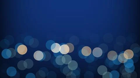 Abstract blurred bokeh light on dark blue background, vector illustration Stock Illustration