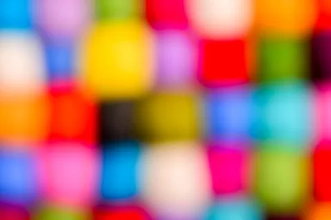 Abstract blurred color wool background - balls of synthetic wool yarn  Foto stock