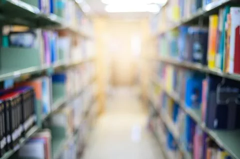 Abstract blurred empty college library backgrounduse for background or back.. Stock Photos