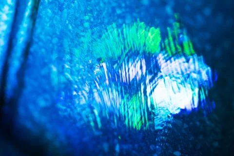 Abstract blurred futuristic sci-fi fountain water with reflection of lights b Stock-Fotos