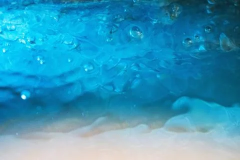 Abstract blurred futuristic sci-fi fountain water with reflection of lights b Stock Photos