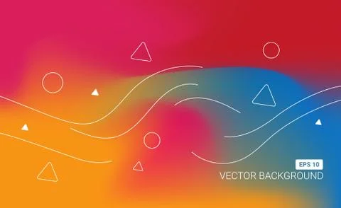 Abstract blurred gradient mesh background. Colorful smooth banner template Stock Illustration