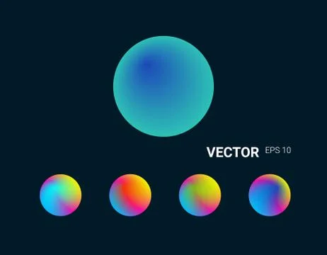 Abstract blurred gradient mesh background. Colorful smooth. Set of circles Stock Illustration