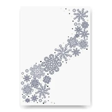 Abstract blurred gradient mesh background with white snowflakes with shadow Stock Illustration