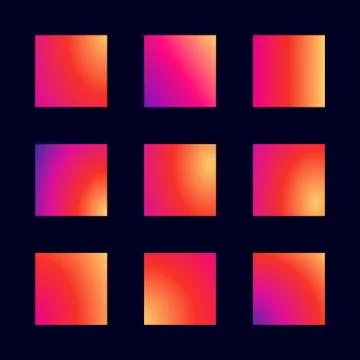 Abstract blurred gradient mesh background set in bright rainbow colors. Color Stock Illustration