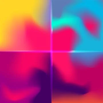 Abstract blurred gradient mesh backgrounds set. Colorful smooth banner templa Illustrazione stock