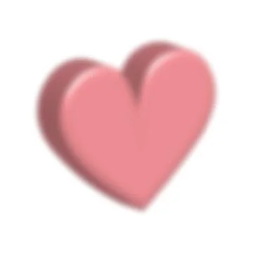 Abstract blurred gradient shape, blurry 3D heart aura aesthetic element, co.. Stock Illustration